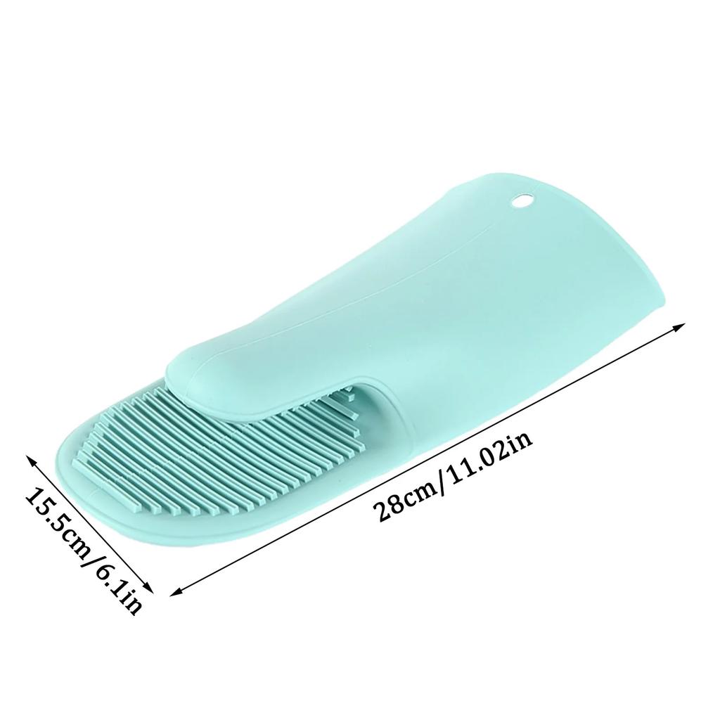 1 Pcs Long Thickened Oven Gloves Heat Resistant Microwave Glove BBQ Baking Hot Pot Silicone Mitts Cooking Pinch Mitts Potholder