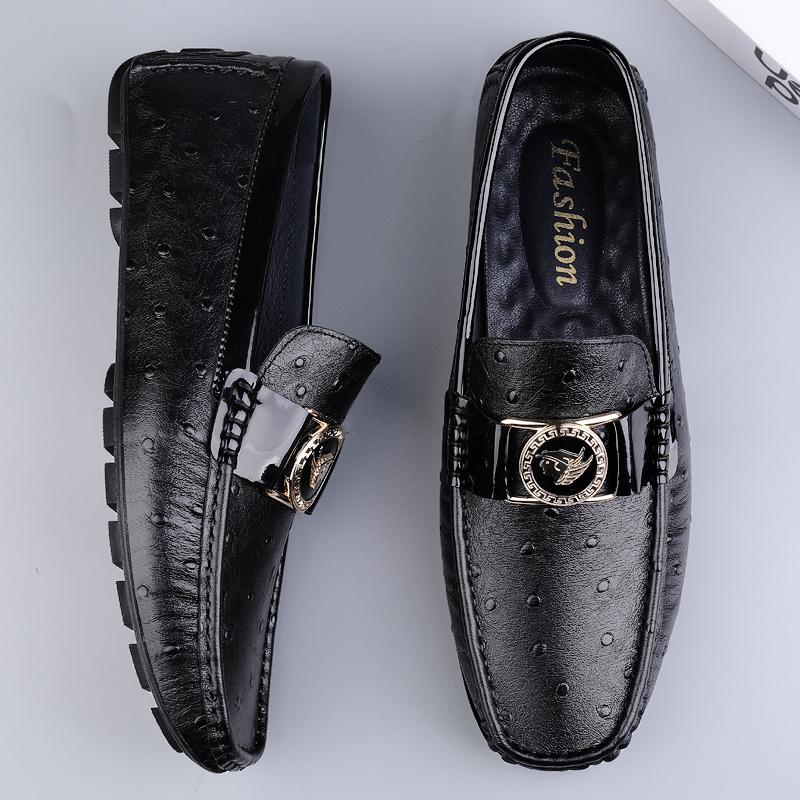 Fashion Genuine Leather Men's Loafers Summer Luxury Brand Male Casual Shoes Soft Moccasins Breathable Slip On Flats Stylish Boat Shoes