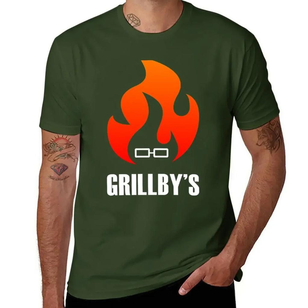 Grillbys Logo Tshirt Boys Whites Shirts Graphic Tees Unisexs Graphic Tshirts