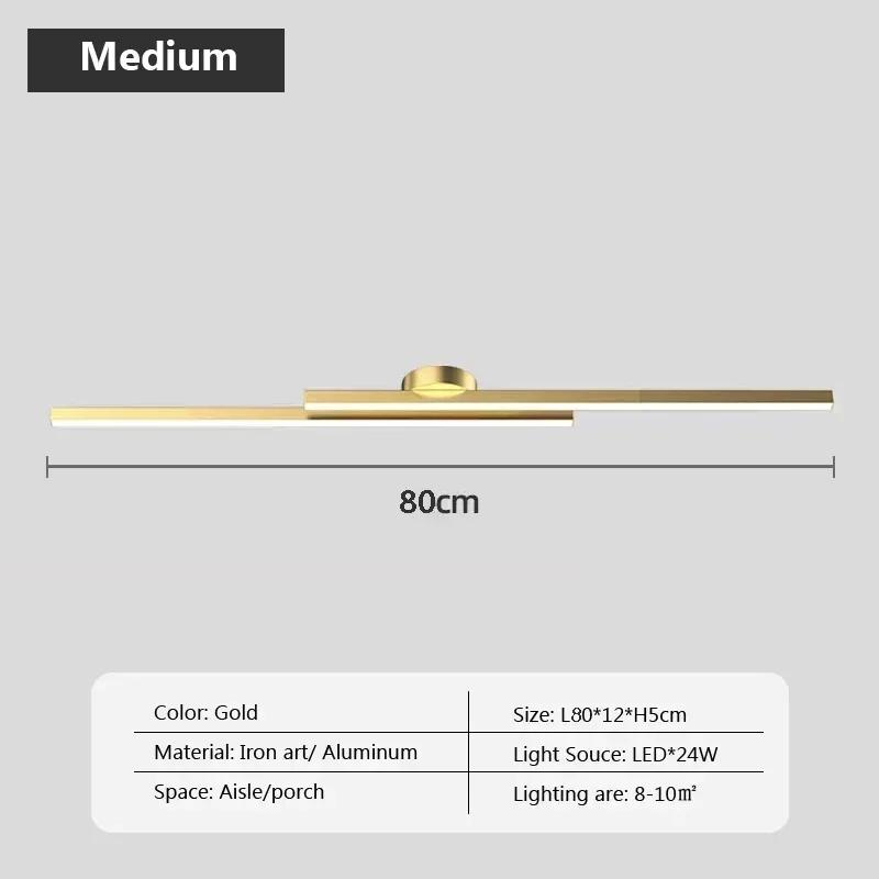 Modern LED Ceiling Light Black Gold 60/80cm Line Lamps For Living Room Entryway Bedroom Hallway Hotel HomeLighting Fixtures