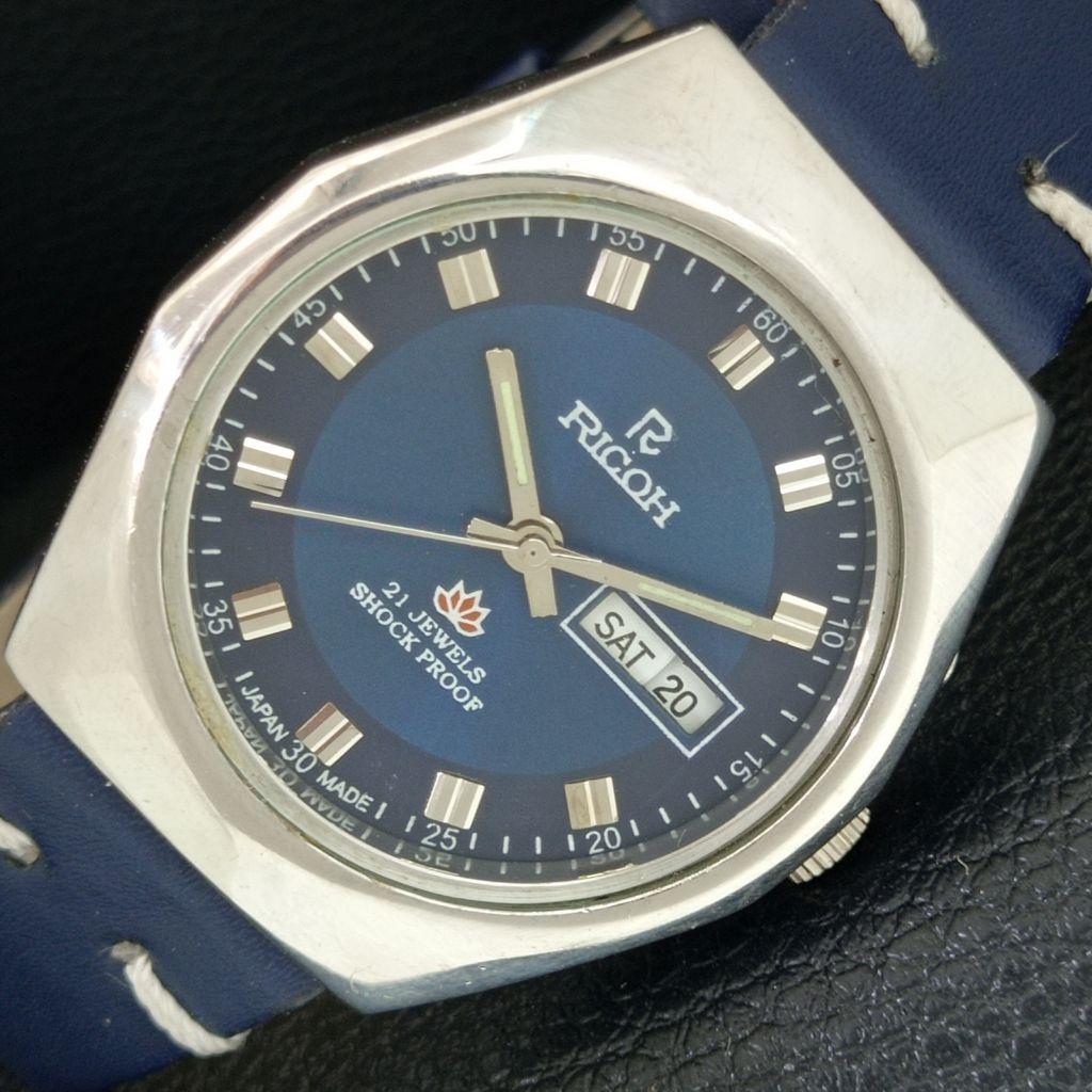 

AUTOMATIC VINTAGE RICOH R31 JAPAN MENS BLUE COLOR DIAL WATCH a706882-1