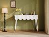 Vanity table, dressing table, with 2 drawers, metal legs, white, Dimensions: W100 × D40 × H76 cm
