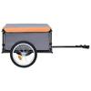 vidaXL Bicycle Trailer Gray and Orange 65 Kg