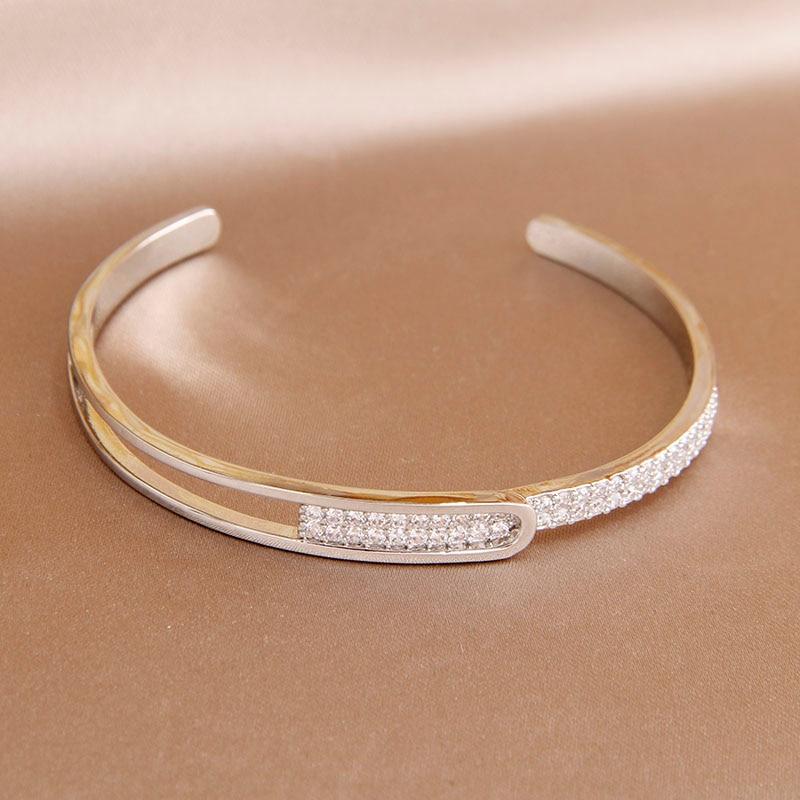 Brățări cu farmece geometrice cu goluri delicate coreeane și japoneze pentru femei Bijuterii de marcă de modă Brățări din cristal Accesorii