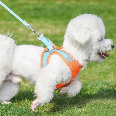 Reflective Puppy Harness Adjustable No-Escape Mesh Chest Strap Floral Pet Vest For Outdoor Walks Training Safety For Small Dogs