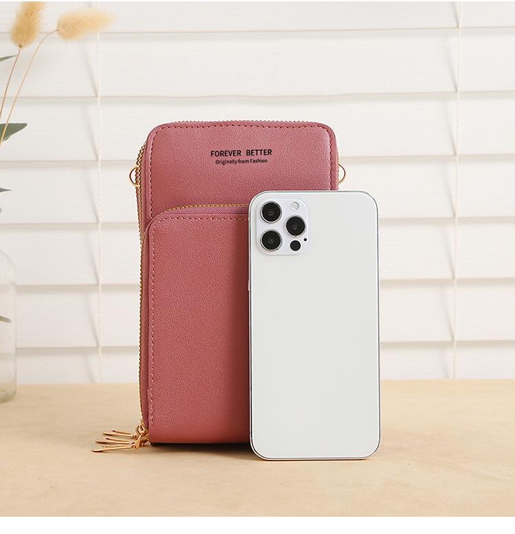 Damen Touchscreen Umhängetasche - Große Kapazität, Multifunktional, Dreilagiges Reißverschluss-Münzfach