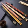 5 Pairs Reusable Chinese Wooden Chopsticks Natural Wooden Chopsticks Tableware Pizza noodle tools 5 colorsr Chinese Bag