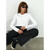 2025 Spring New Women's Cotton Long Sleeve T-Shirt Fashion Casual Versatile Office Round Neck Pullover Top
