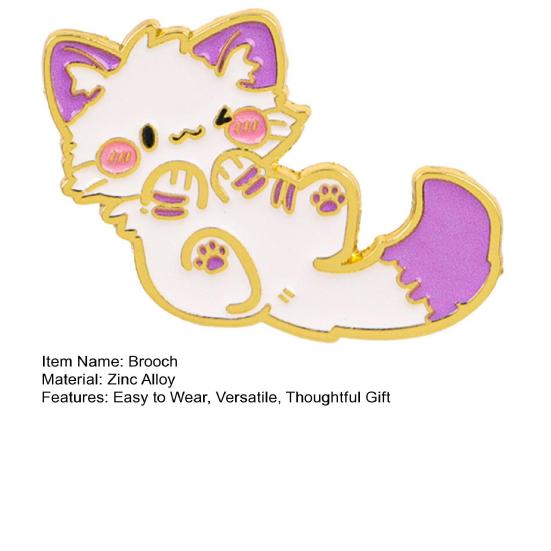 Cute Purple Cat Lapel Pin Cartoon Animal Brooch for Bags Jackets Hats Zinc Alloy Rust-Proof Unique Gift for Kids Teens Cat Lovers
