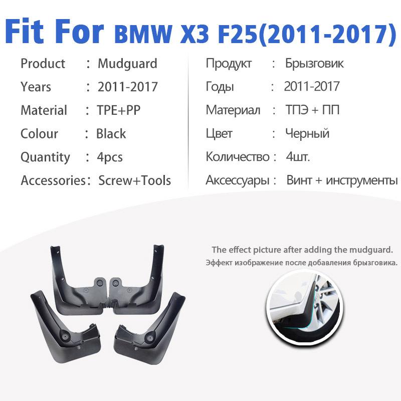Schutzblech für BMW X3 F25 2011-2017 Vorne Hinten Schmutzfänger Kotflügel Auto Zubehör Spritzschutz Kotflügel 2012 2013 2014 2015 2016