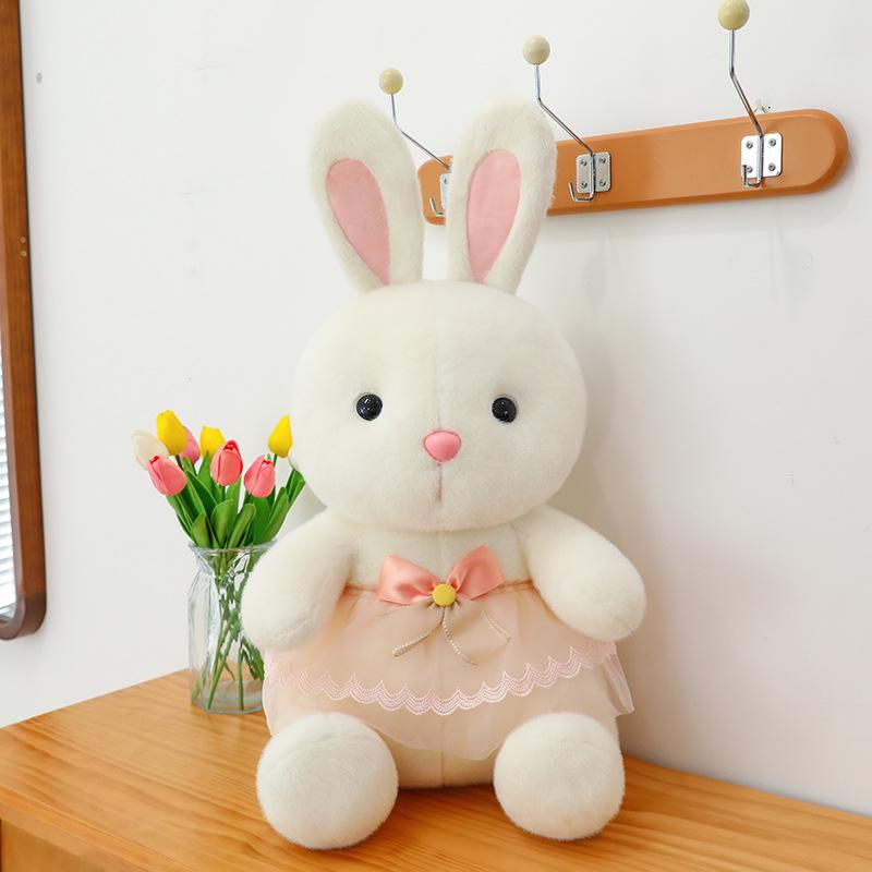 New Cute Misha Little White Rabbit Plush Toy Girls Bed Big White Rabbit Sleeping Throw Pillow Children's Rabbit Doll