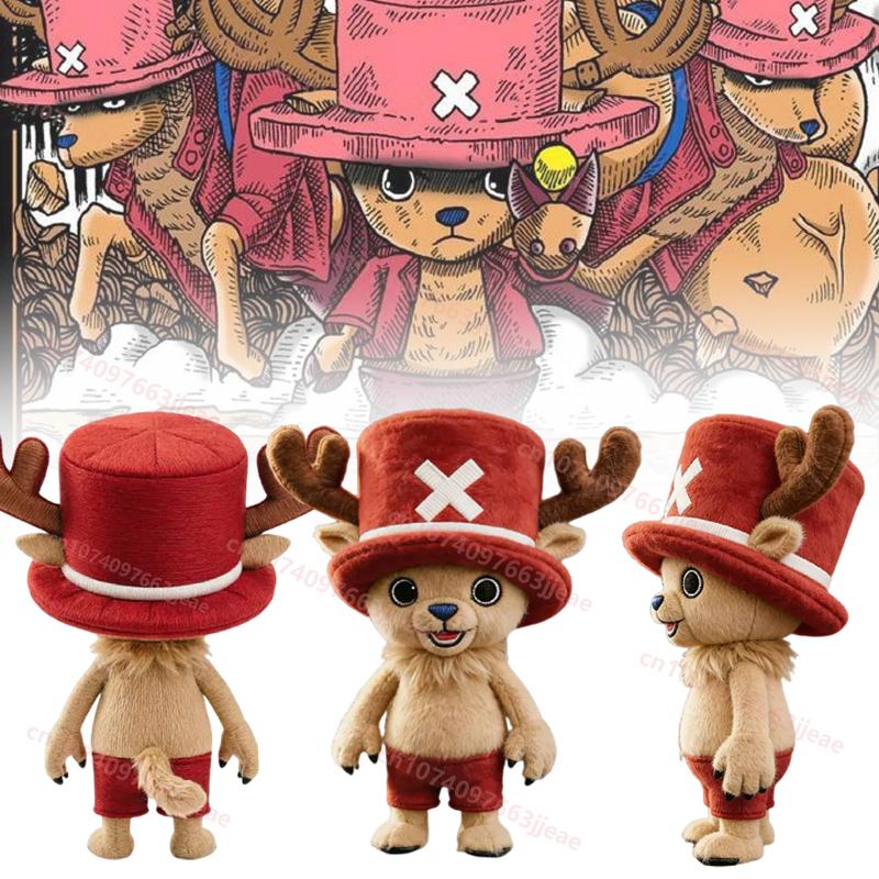 New Anime One Piece Chopper Plush Doll Cute Ship Doctor Deer with Pink Hat Anime Peripherals Toy Birthday Christmas Gift