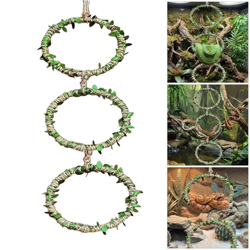Reptiles Climbing Rings Toy Tanks Playgrounds Equipment Exercise Enriching Toy For Lizards Terrarium Habitats Decoration