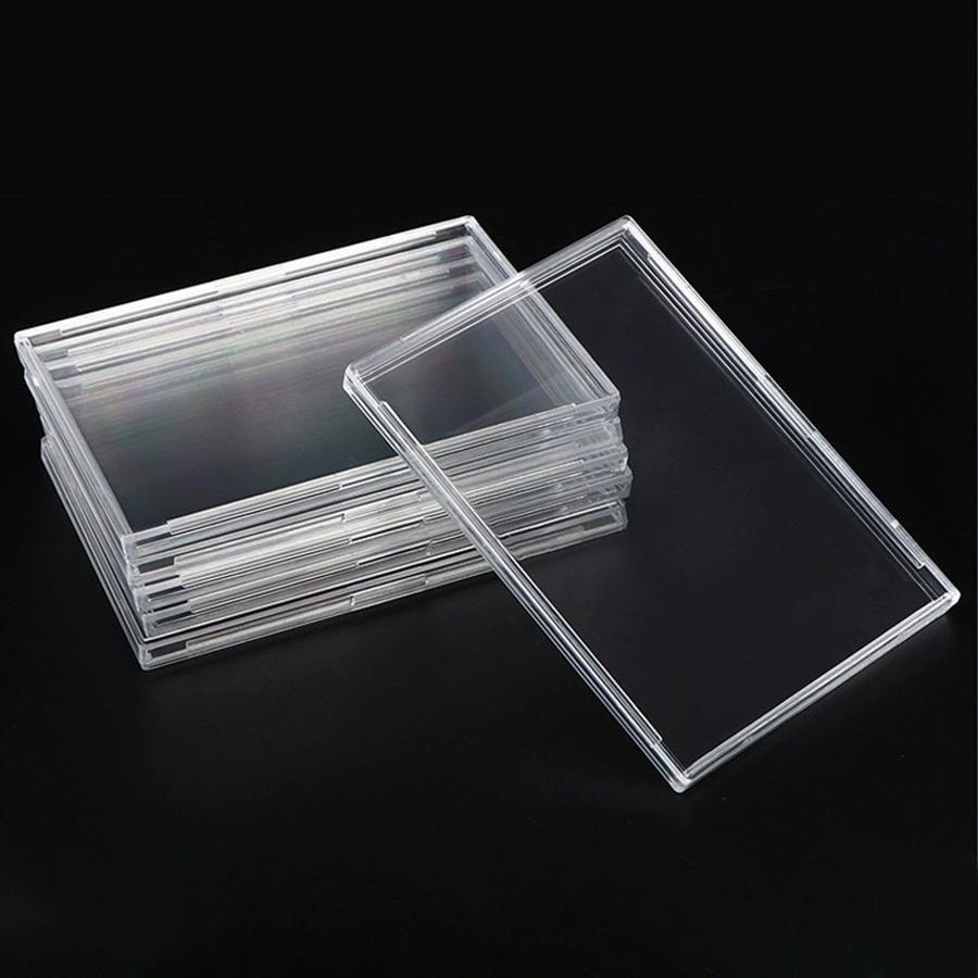 9pcs Hard Acrylic Transparent Card Storage Box Star Card Collection Accessories Toploader Sleeves Clear Rigid Protectors