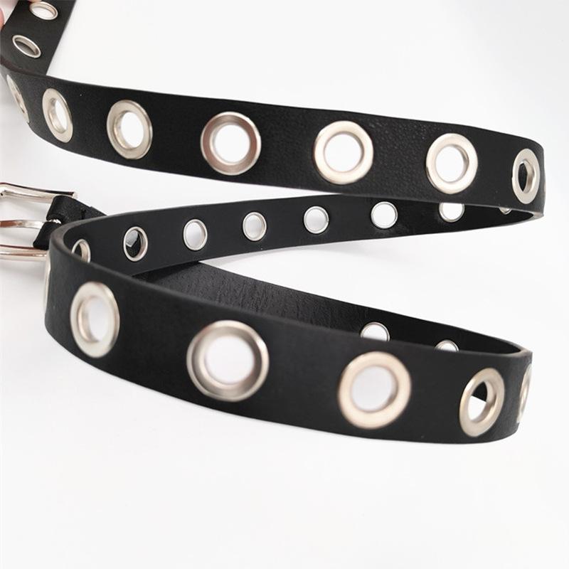 Punch-free Student Personality Atmospheric Eye Hardware Belt Women Jeans Decoration Pu Belt