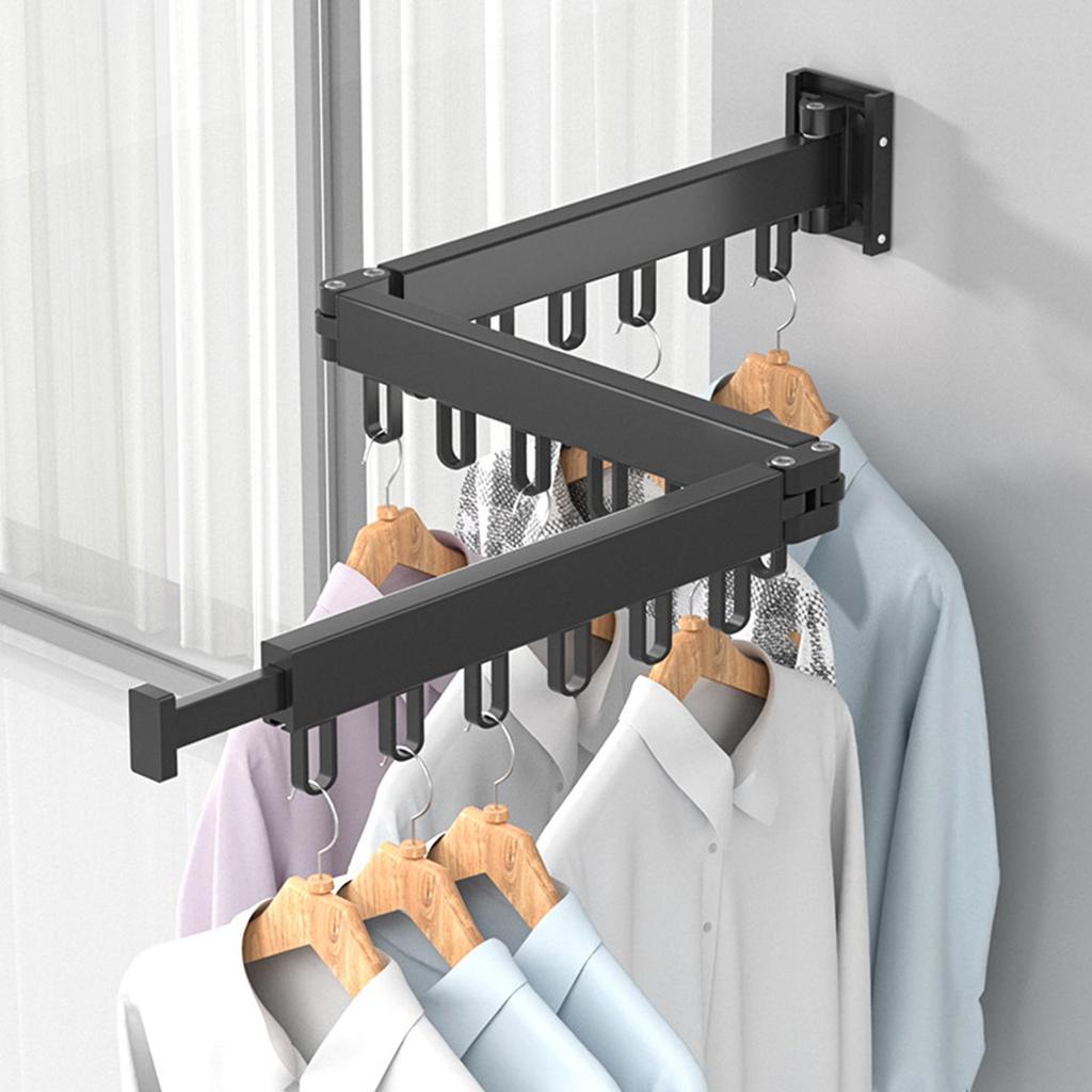 Heavy Duty Clothes Hanger Aluminum Space Saving Clothesline for Indoor - Three fold