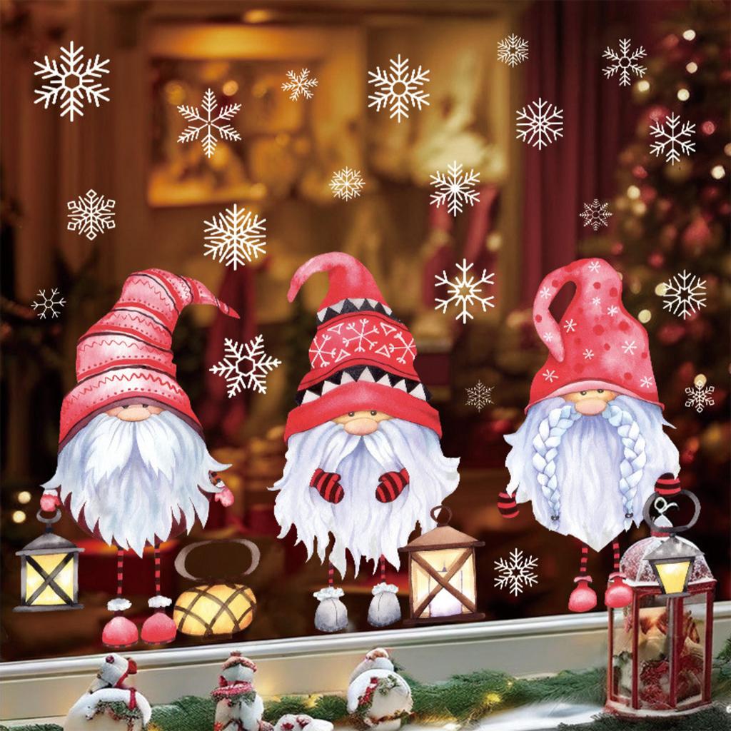 Christmas Decorations Holiday Party Decoration Window Stickers Pvc Static Stickers Window Decorations