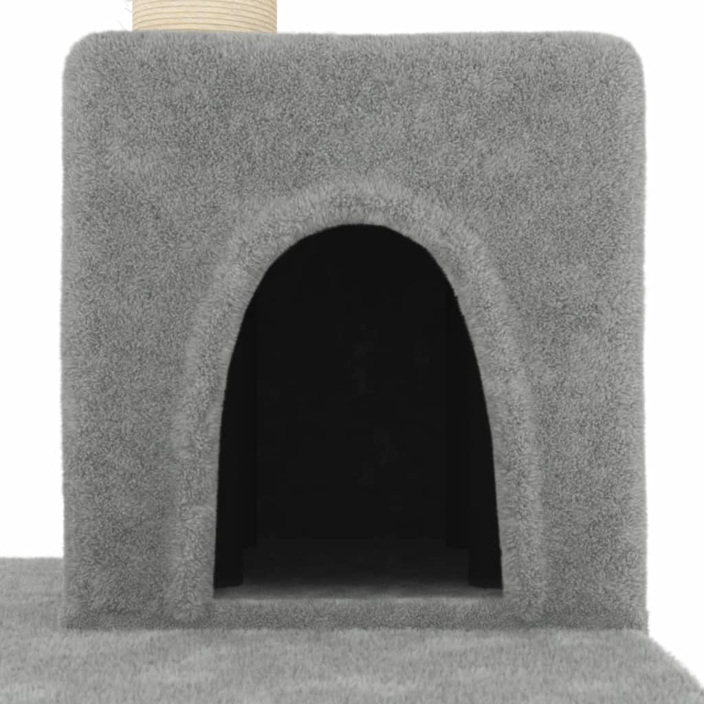 Scratching Post with Sisal Scratching Posts Light Grey 123 Cm