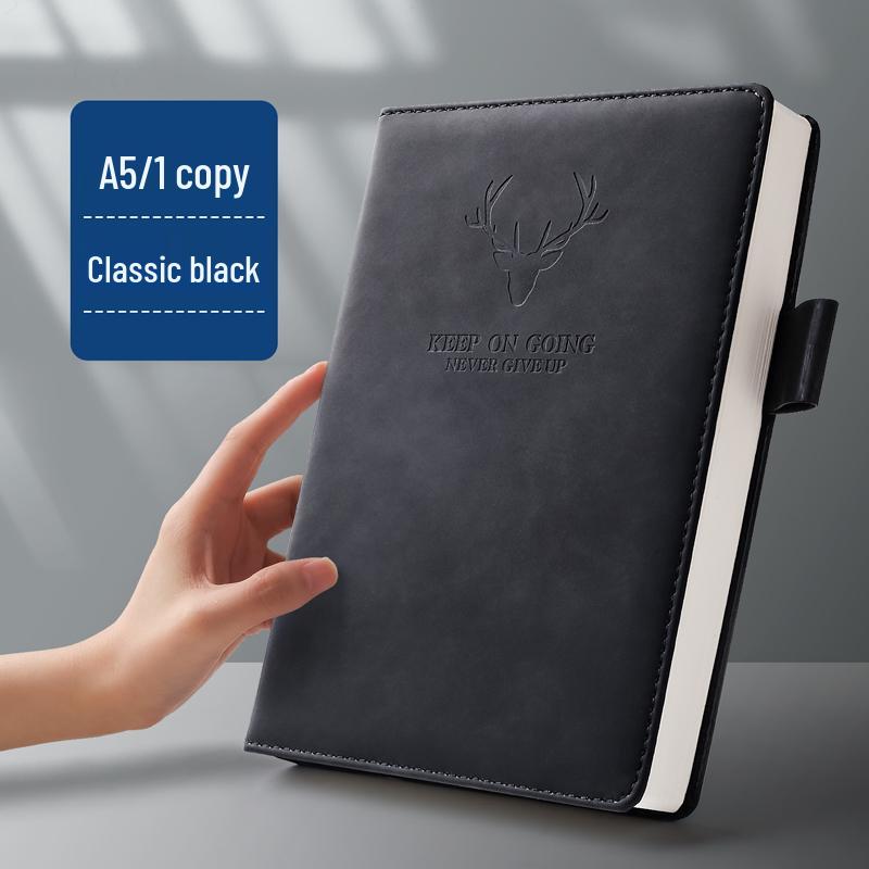 Soft Leather Business Notebook for Meetings & Notes - Thickened Cover