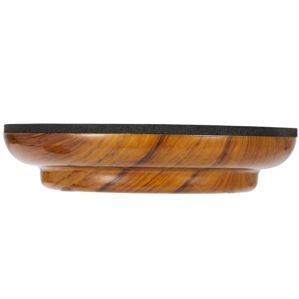 4pcs set Double Round Acrylic Upright Piano Caster Cups w  Rose Wood Pattern & EVA Anti slip Mat