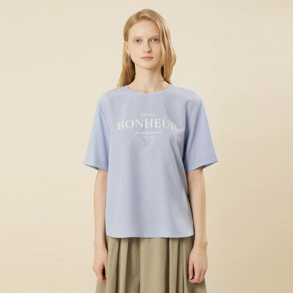 

She S miSS Lettering Short Sleeve blouSe Swwbln22030 Camel/55