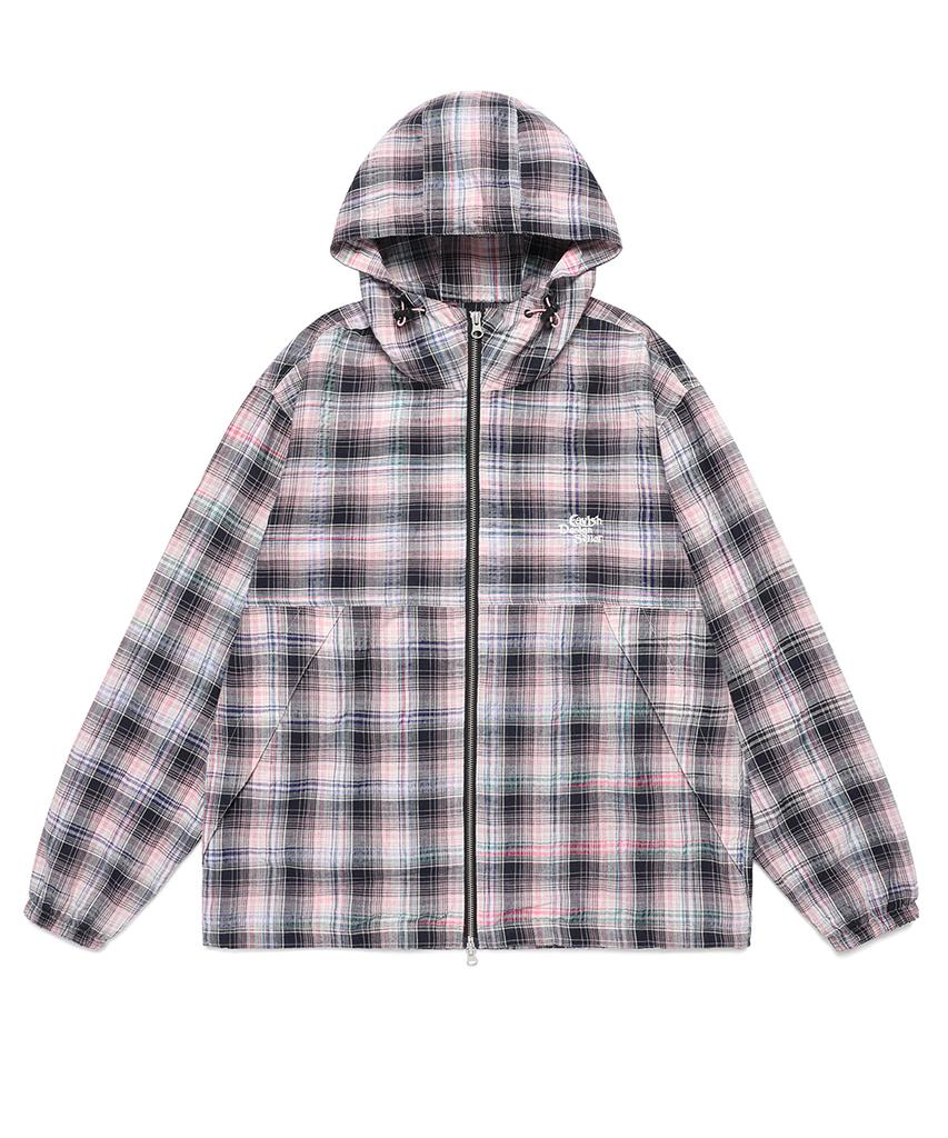 Cavish Hooded Check Wind Breaker Pink(Cv2Fsub962A)