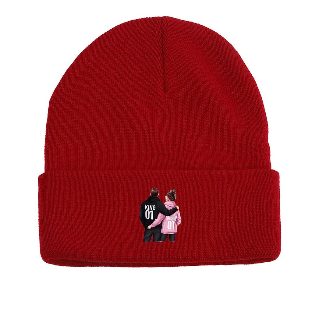 Heart Chile Flag Print Knitted Hat Beanie, Skull Cap Winter Windproof Casual Bonnet Knit Cap Beanie