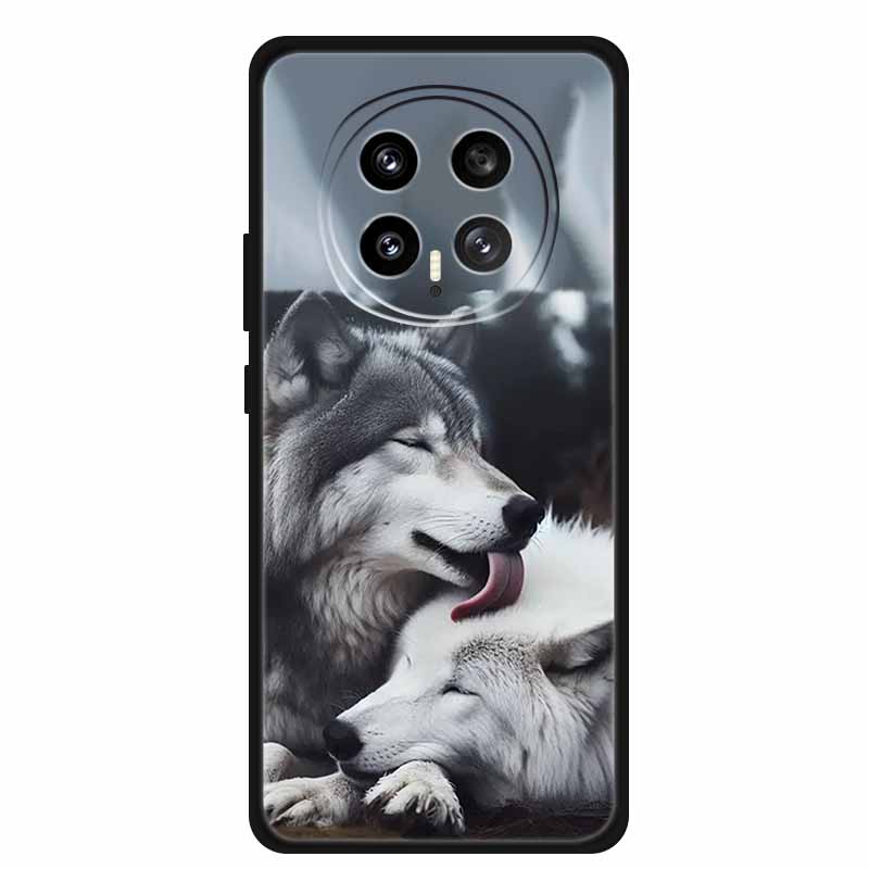 Mobile Phone Protective Case For Honor Magic8 5G Floral Painted Soft Black Silicone Back Cover For Honor Magic 8 2025 Case Funda