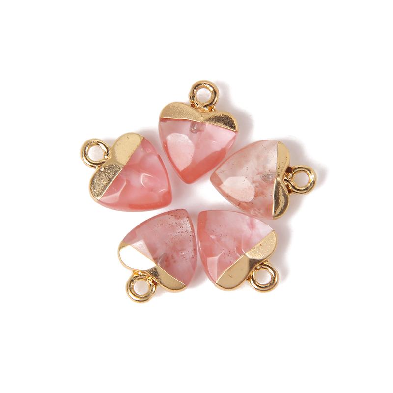 5pcs 10x13MM Natural Stone Faceted Heart Shape Pendant Charm Quartz Crystal Jewelry Accessorie For Making Earring Necklace
