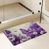 1 Pièce Tapis de Sol Motif Floral Violet Papillon Tapis de Cuisine Moderne Antidérapant Coloré Tapis d'Intérieur, Pour Décoration Maison Salle de Bain Chambre Salon