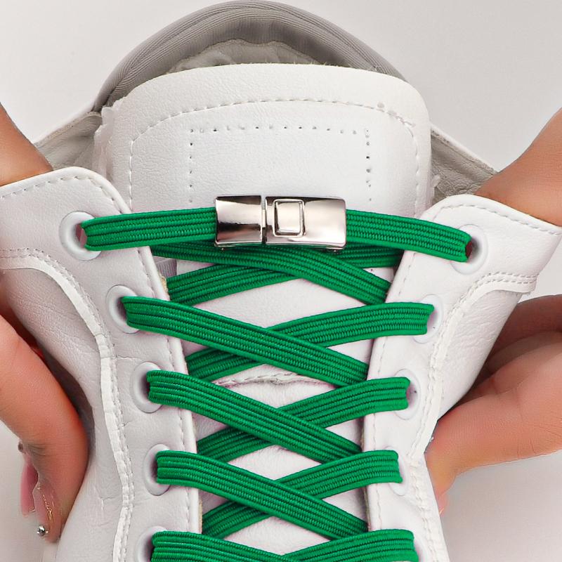 1 Paar Elastische Schoenveters Zonder Strikken Schoenveters Drukken Op Het Metalen Slot Platte Schoenen Kinderen en Volwassenen Veiligheid Luie Schoenveters Elastiek