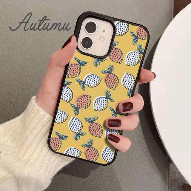 Pineapple Summer Fruity Lemon Phone Case for iPhone 11 12 13 14 Pro Max Mini XR XS SE 2020 7 8 Plus Samsung S21 S22 Shell