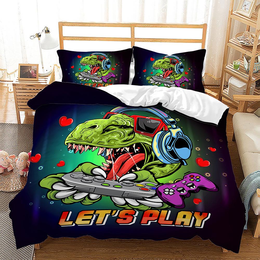 Gamepad Bed Three-Piece Quilt Cover 3D Digital Printing Kit