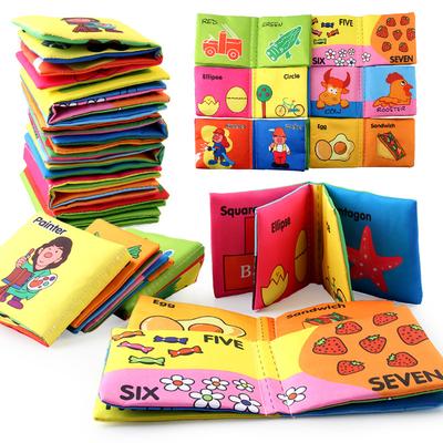 Three-Dimensional Baby Cloth Book Early Education Toy English Palm Book Animal Number Cognition Baby Cloth Book 1 Set Of 6