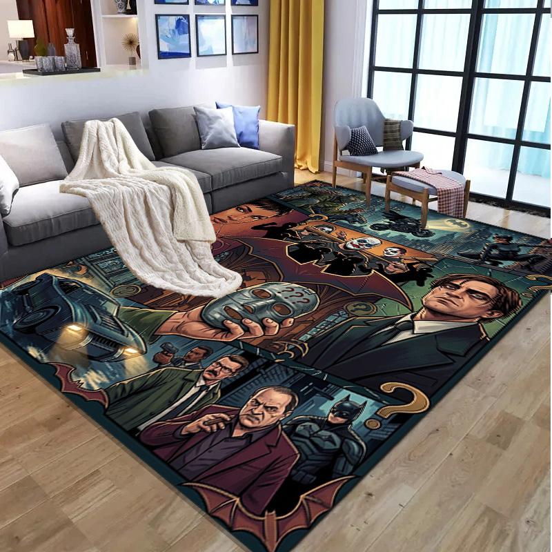 Batman Pattern Rug, Indoor/Outdoor Mat, for Picnic, Gameroom, Bedroom, Office, Living Room, Home Decor Carpet, Birthday Gift