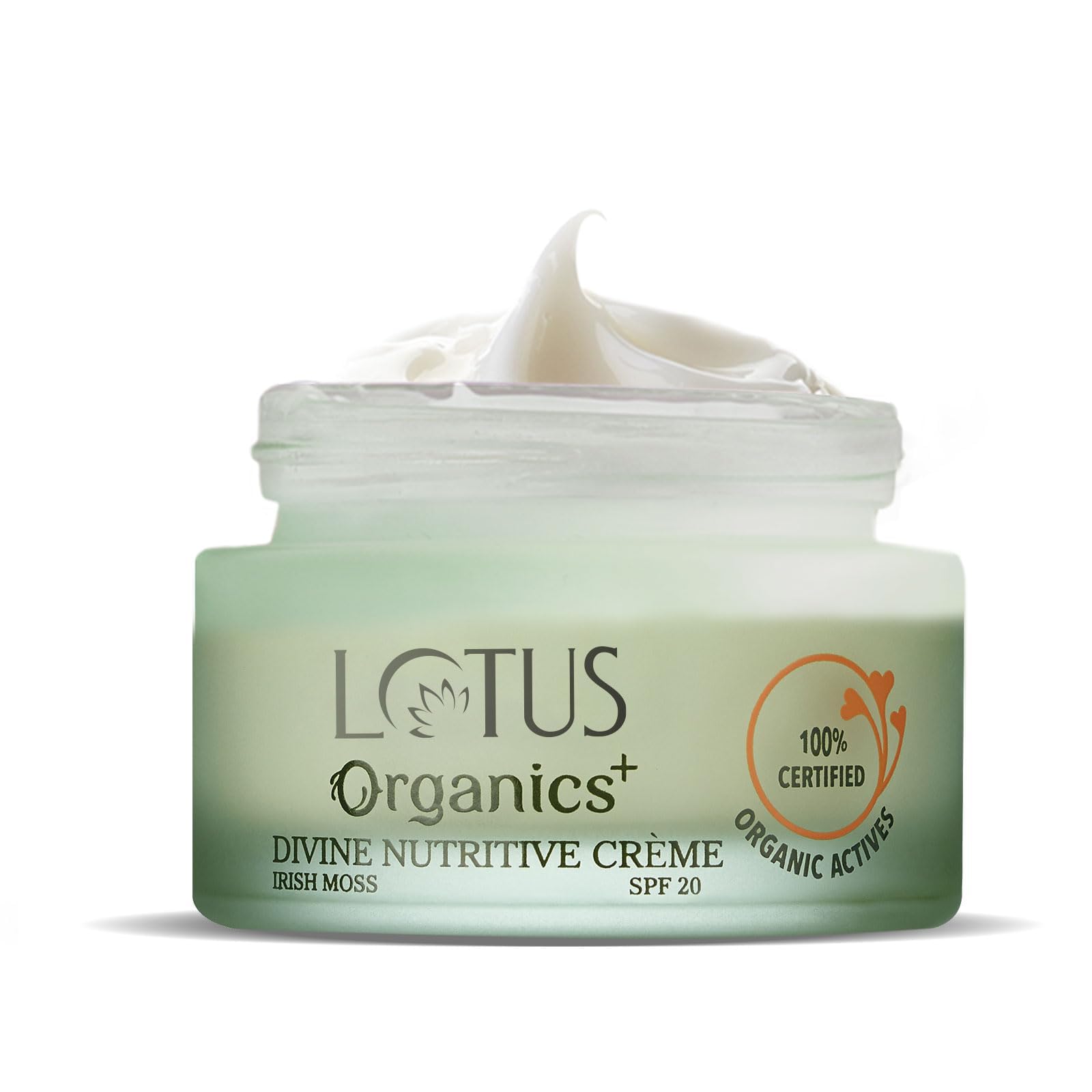 Lotus Organics+ Божественный Питательный Крем для Восстановления и Питания Кожи с SPF 20 Увлажняющий, 100% Сертифицированный Органический Ирландский Мох, Сульфат и Пара
