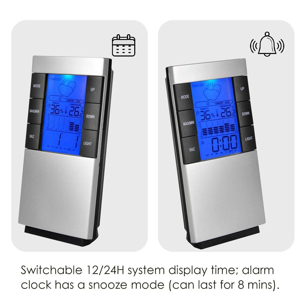 3210 Weather Forecast Creative Home Backlight Electronic Clock Thermometer Hygrometer Alarm Clock