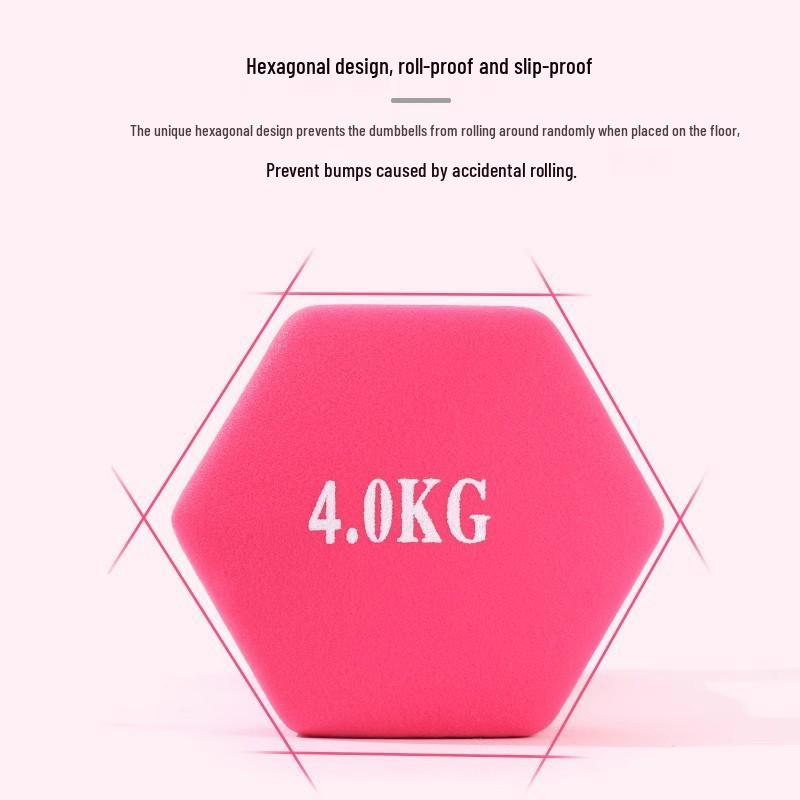 Hexagonales Mattes Hantelset für Frauen und Kinder, Heimfitness, Massives Gusseisen