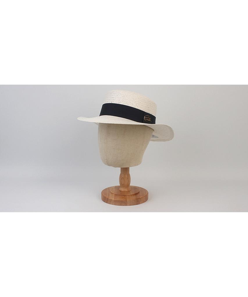 White Navy Line Panama Hat