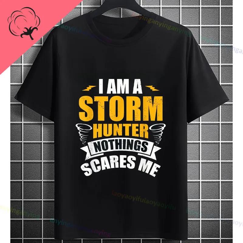 Cacciatore di tempeste Cacciatore di tornado Meteorologo Grafica divertente Maglietta Girocollo Manica corta Cotone Perfetta Per Tutte le Stagioni