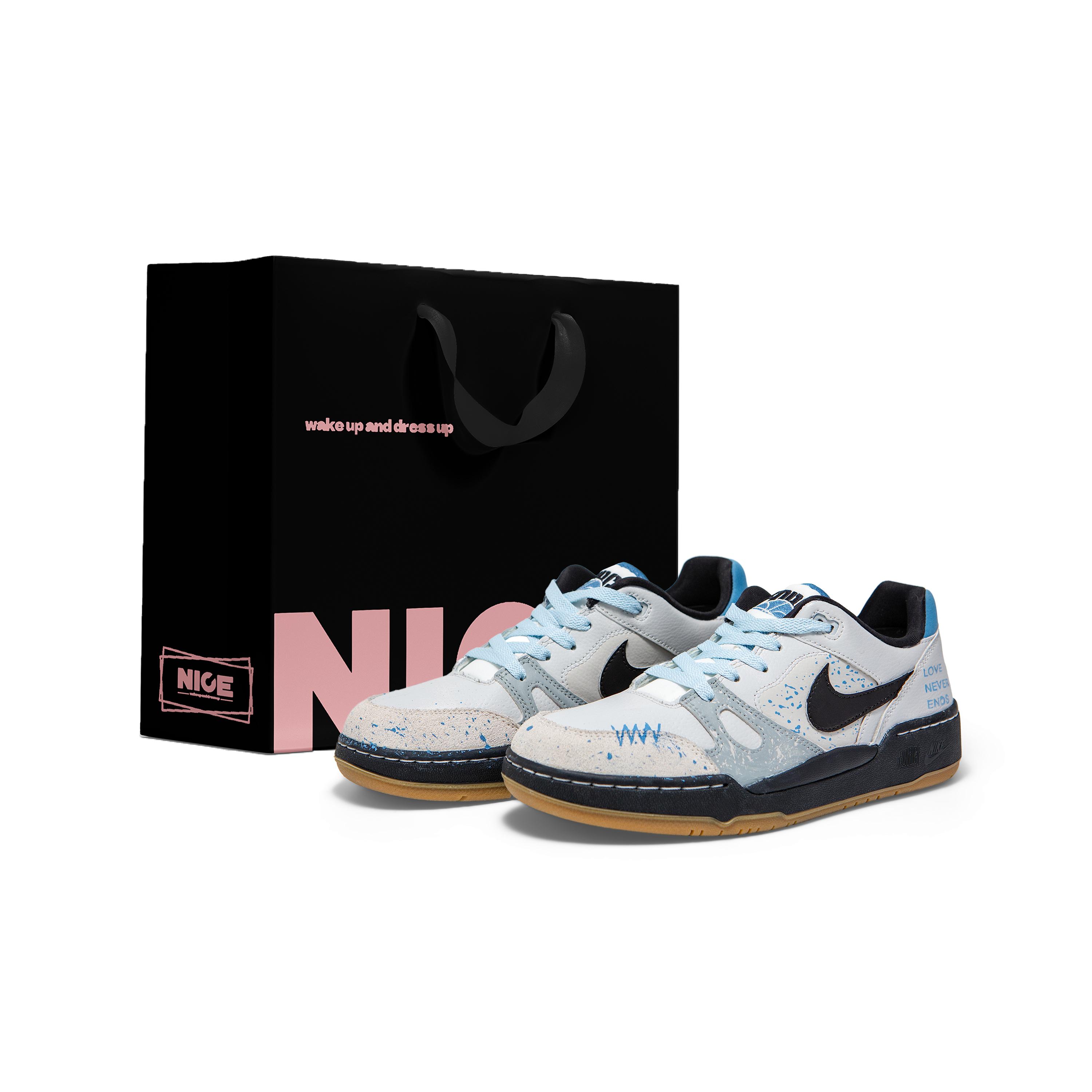 

Nike Full Force Abrasion Resistant Low top Skateboard Shoes Men s Blue Gray HJ7262-100(Team1517-SBOX) 40.5