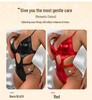 European & American Patent Leather Chain Hollow Bodysuit - Sexy Lingerie Set