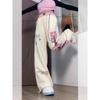 Women's Graphic Print Apricot Sweatpants Y2k Retro 2000s High Waist Baggy Jogger Trousers Harajuku Streetwear Wide Pants Clothes