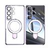 Magnetic Ring Stand Plating Case For Samsung Galaxy S26 Ultra S25 Edge S24 FE Plus Luxury Lens Protector Clear Back Shockproof Soft Silicone Cover