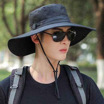 Increased Brim Sun Hat Men's Spring and Summer Big Brim Sunscreen Fishing Fisherman Hat Outdoor