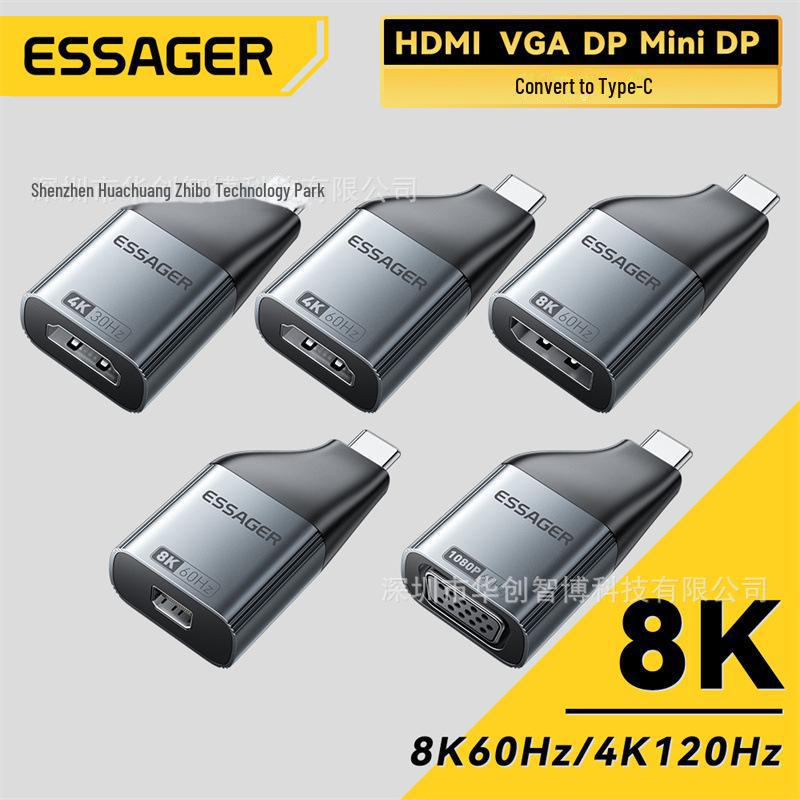 

ESSAGER 8K/4K Type-C Video Adapter - HD 1080P, 120Hz Converter