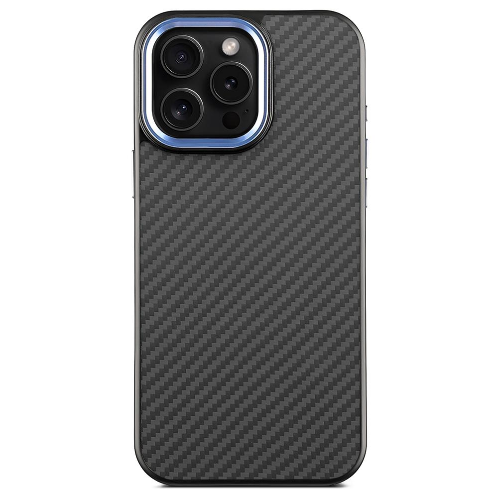 

For iPhone 15 Pro Case Compatible with MagSafe Aramid Fiber TPU Phone Cover with Metal Lens Frame