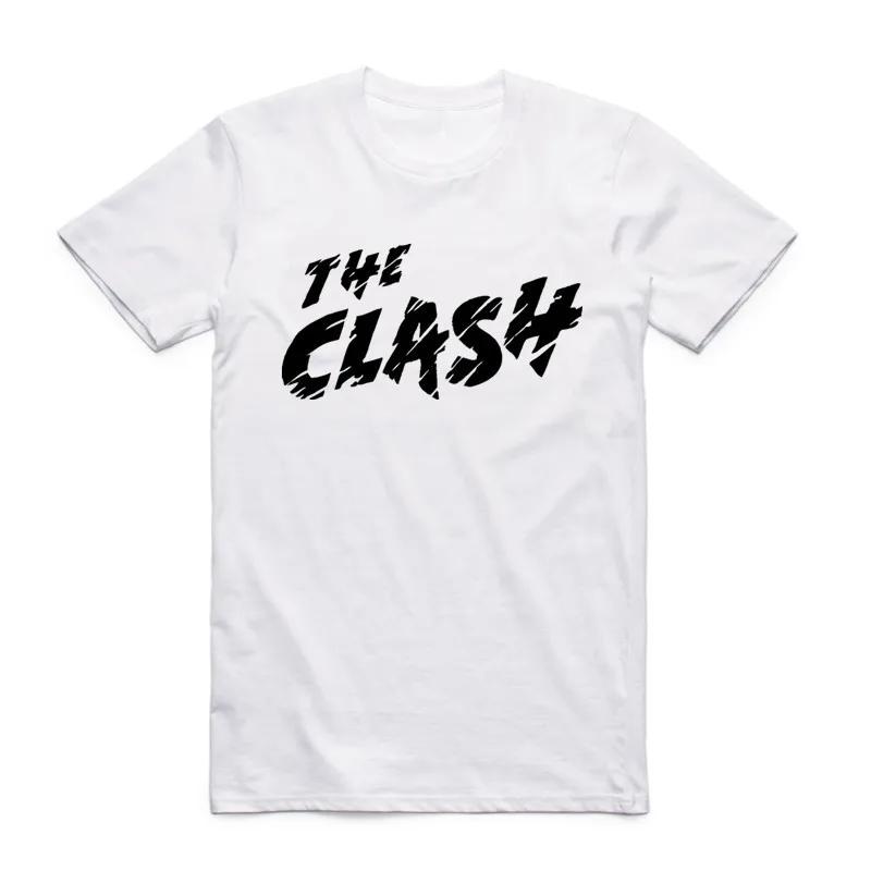 2026 Moda Más Nueva Estampado The Clash London Calling Camiseta Blanca para Hombre Banda de Rock Verano Casual Manga Corta Cuello Redondo Camiseta