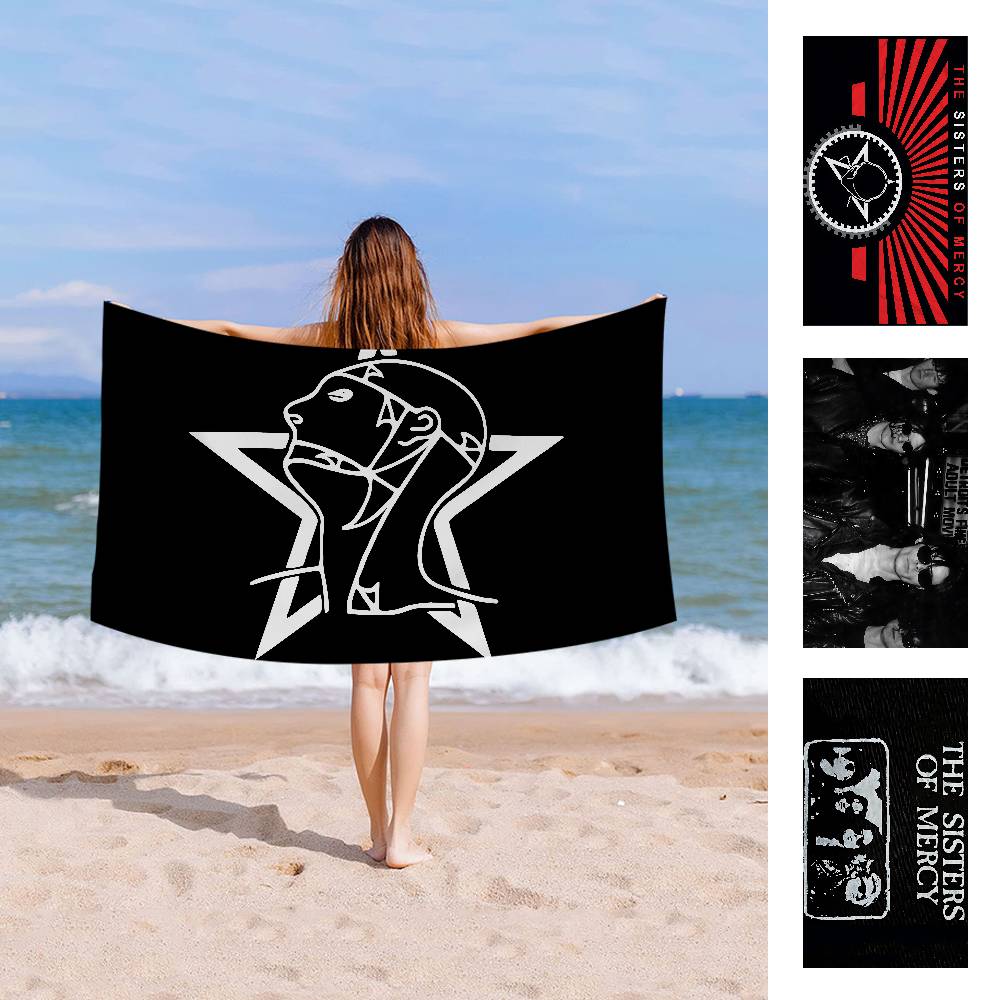 The Sisters Of Mercy Band Badetuch Mikrofaser Weich Wasserabsorbierend Atmungsaktiv Für Mädchen Kinder Dekorative Cartoon Strandtuch