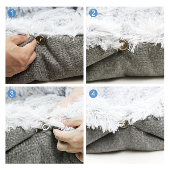 2 In 1 Foldable Plush Cat Kitten House Puppy Sleeping Bed Warm Cushion Carpet